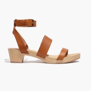 EUC Madewell The Jodi Clog Burnished Caramel Brown Open Toe Sandal Size 9.5